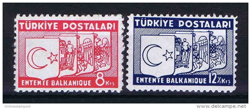 Turquie /Turkey: 1937 Isf. 1358-59,Mi Nr 1014-15 , MH/* - Ungebraucht