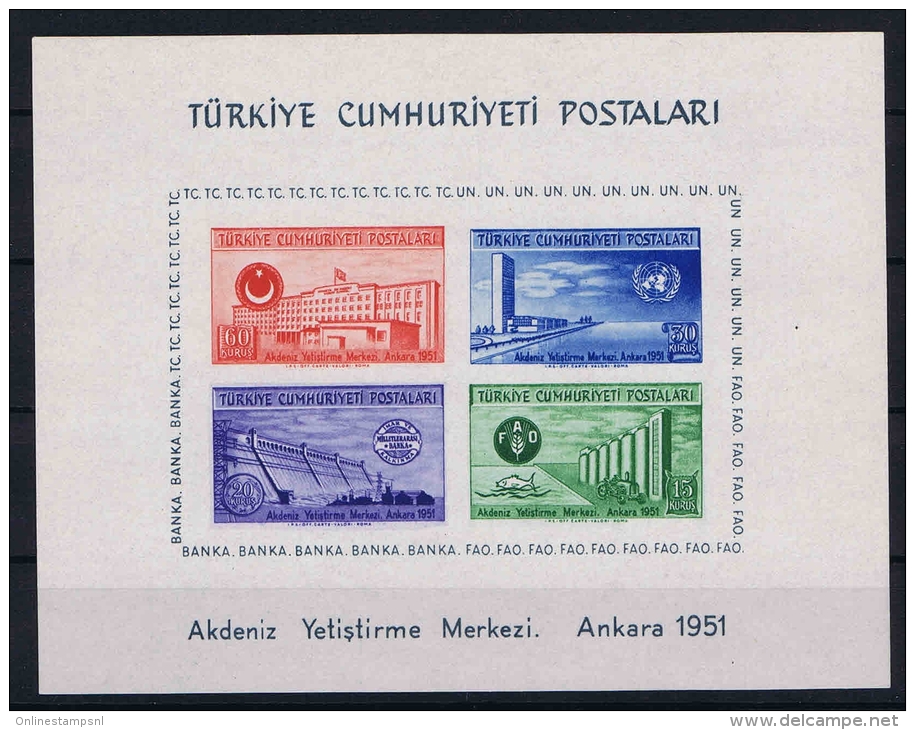 Turquie /Turkey: Block 4 1952 MNH/** - Hojas Bloque
