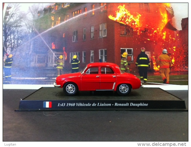 COLLEZIONE CARRI DEI POMPIERI - VIGILI DEL FUOCO DEL  PRADO - FRANCIA 1960 VEHICULE DE LIAISON - RENAULT DAUPHINE SCALA - Altri & Non Classificati