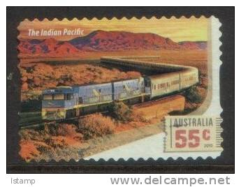 2010 - Australian Railway Journeys 55c THE INDIAN PACIFIC Stamp FU Self Adhesive - Oblitérés