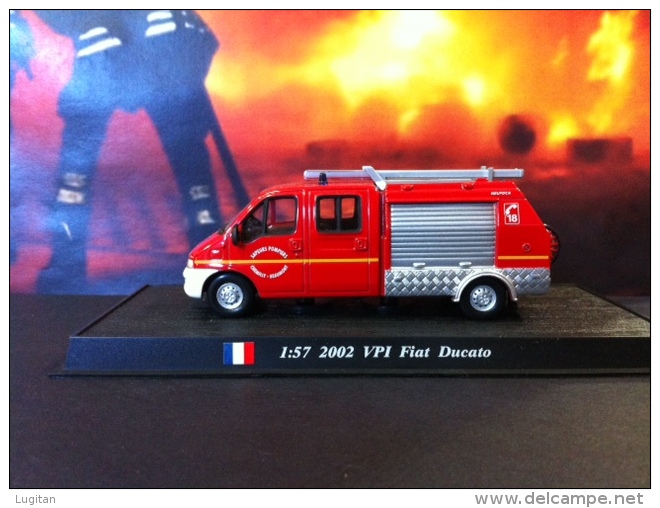 COLLEZIONE CARRI DEI POMPIERI - VIGILI DEL FUOCO DEL  PRADO - FRANCIA  2002 VPI FIAT DUCATO SCALA 1:57 - Massstab 1:76