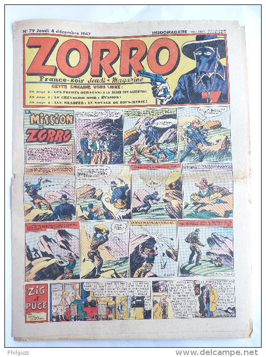 PERIODIQUE ZORRO N°79 - JEUDI MAGAZINE - 1947 - Zorro