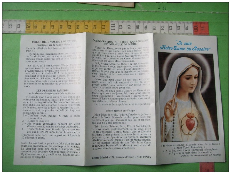 43 ) Paroles De Notre Dame  Du Saint Rosaire De Fatima :  2 Scans :centre Marial  5300 Ciney - Religión & Esoterismo