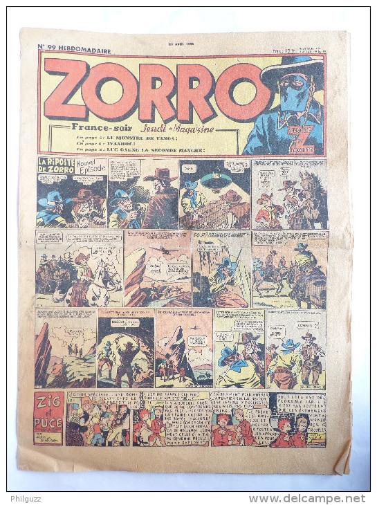 PERIODIQUE ZORRO N°99 - JEUDI MAGAZINE - 1948 - Zorro