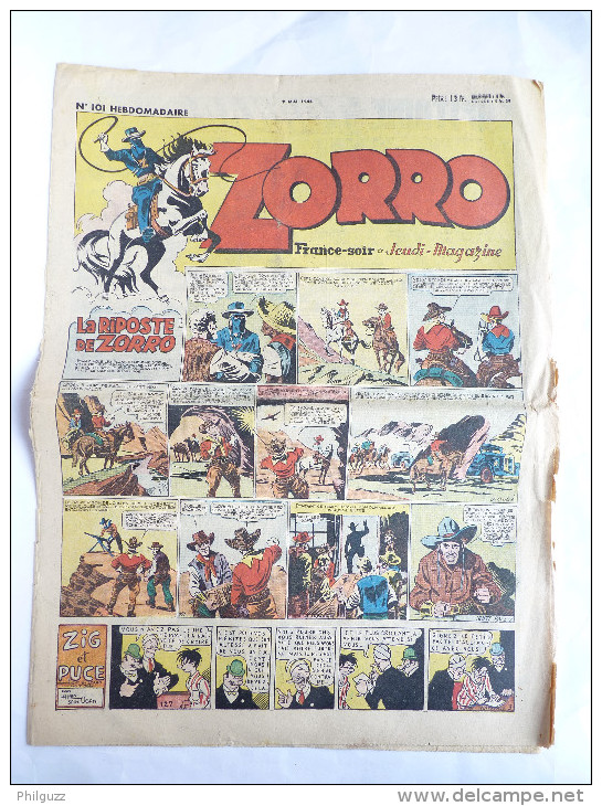 PERIODIQUE ZORRO N°101 - JEUDI MAGAZINE - 1948 - Zorro