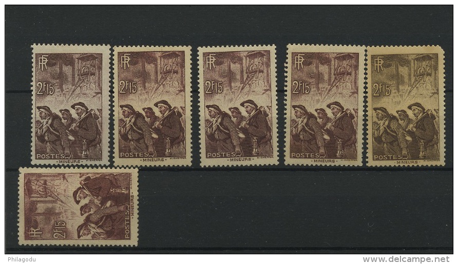 1938      394 ** X 5 Ex Avec Charnière  Mineurs  Coal Miners (le Dernier Cadeau, Sans Gomme) - Other & Unclassified