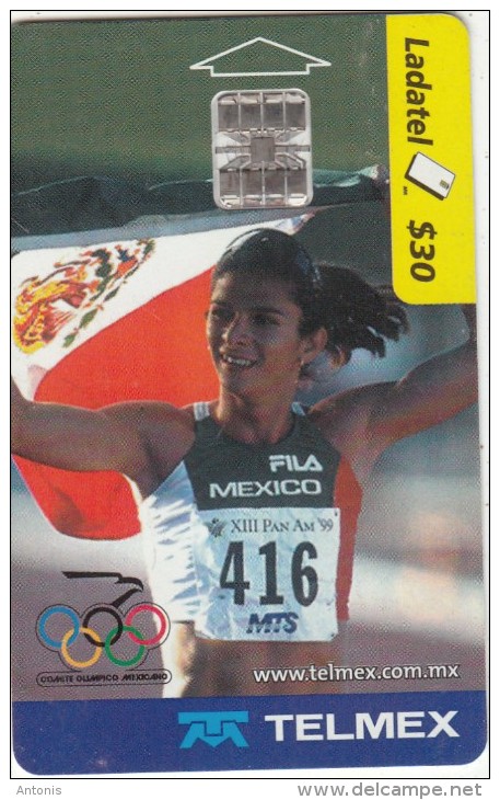 MEXICO - Comite Olimpico Mexicano/Athletics, Chip SC7, Used - Jeux Olympiques