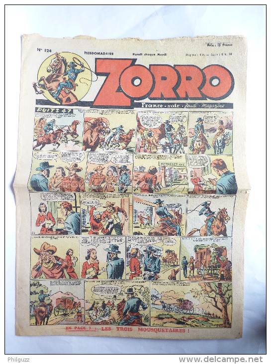 PERIODIQUE ZORRO N°124 - JEUDI MAGAZINE - 1948 - Zorro