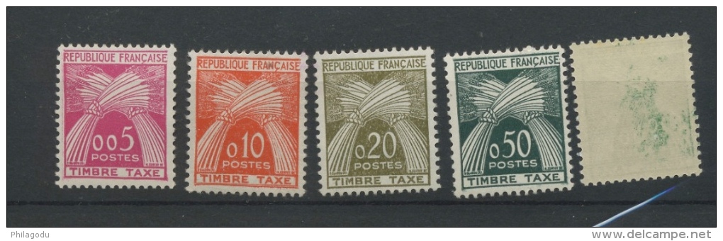 Taxes 90/94 ** Mais Le 1 FF A Une Trace De Couleur  Cote 90 € - 1960-.... Mint/hinged