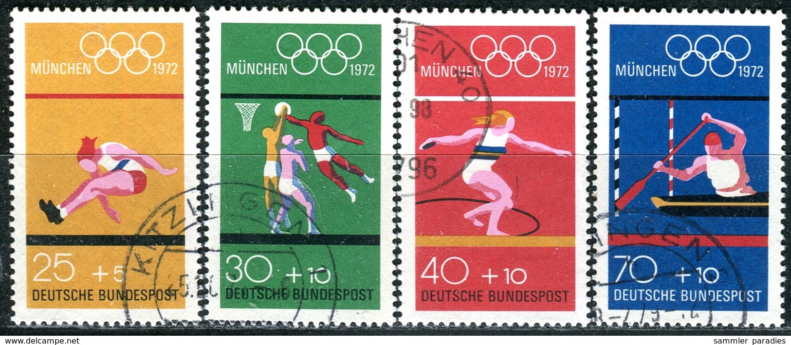 BRD - Mi 734 / 737 - OO Gestempelt (A) - Sommerolympiade 72 VI - Gebraucht