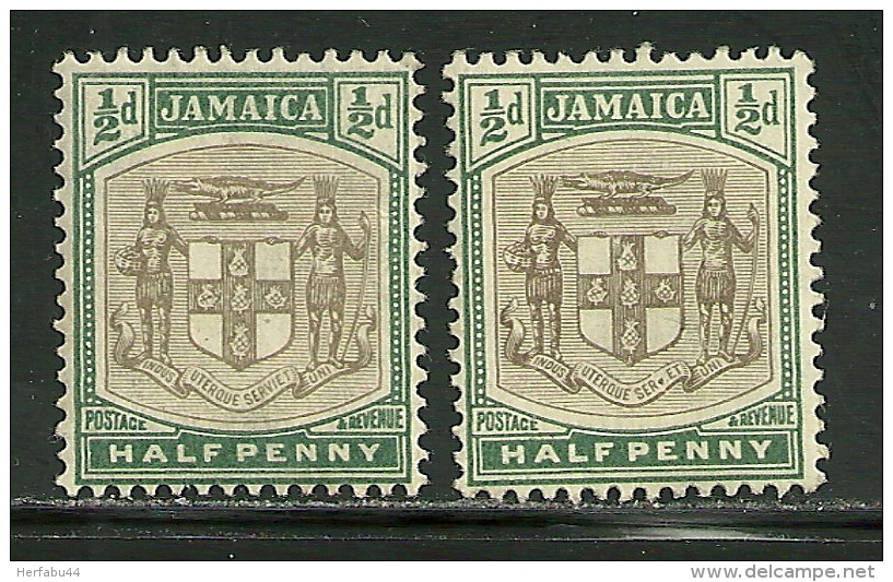 Jamaica    "Arms"      SC# 37, (37b Error- "SERVET" For SERVIET " )   Mint - Jamaica (...-1961)
