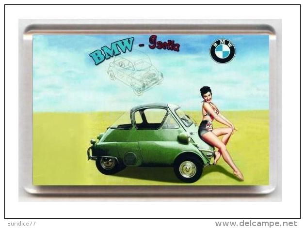 FRIDGE MAGNET SIZE.7X5 CM. APROX - BMW ISETTA (vintage) - Reklame