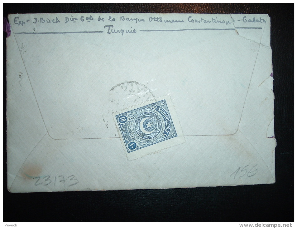 LETTRE POUR LA FRANCE TP 10 OBL. GALATA - Storia Postale