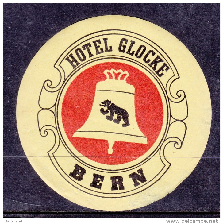 Hotel Glocke, Bern, Switzerland, Stick On Luggage Label - Etiquettes D'hotels