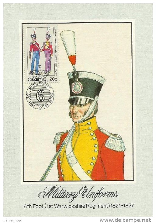 Ciskei 1983 Military Uniforms, 1st Warkshire Regiment, Maximum Card - Ciskei