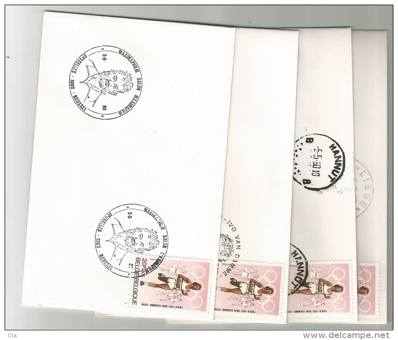 1974  Petite Enveloppe  Obl Premier Jour  BXL  Winkele  +  Hannut Et Liège - Other & Unclassified