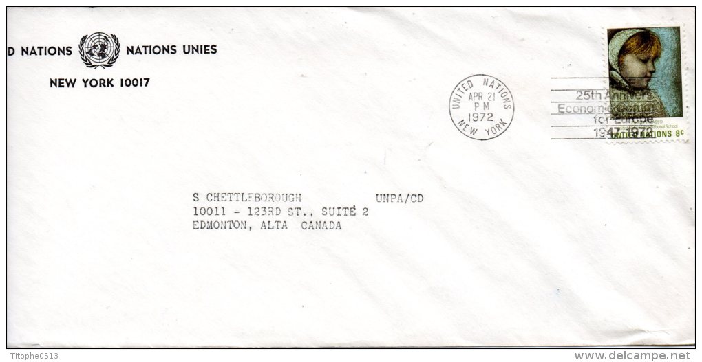 ONU New-York. Enveloppe De 1972. Commission économique Pour L'Europe. - EU-Organe