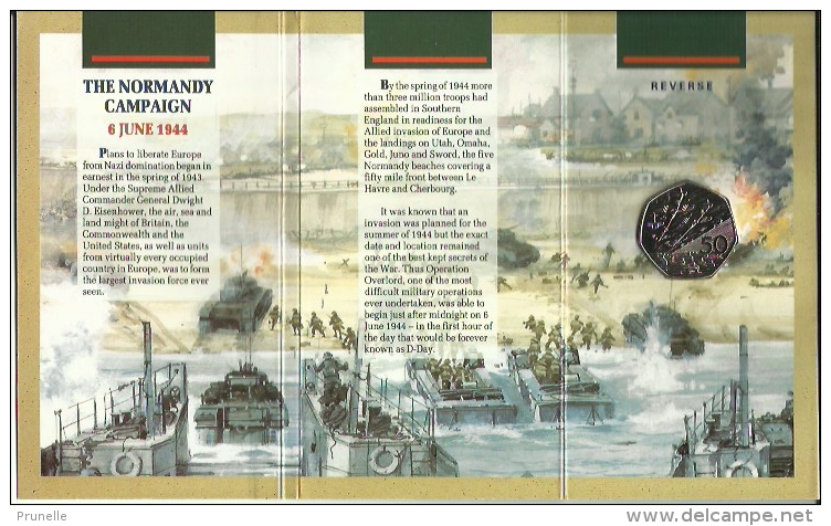 Fifty Pence Commemorative Coin - 50th Anniversary Of The D-Day Landings - Autres & Non Classés