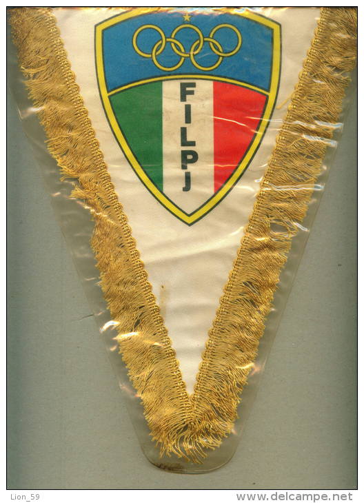 W202 / SPORT  Federazione Italiana Lotta Pesi Judo  24 X 32.5 Cm. Wimpel Fanion Flag  Italia Italy Italie Italien Italie - Andere & Zonder Classificatie