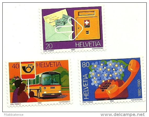 1980 - Svizzera 1110/11 + 1113 Serie P.T.T. C3302, - Ungebraucht