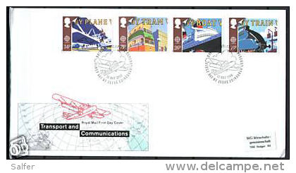 GRAN BRETAGNA  1988 TRASPORTI FDC - 1981-1990 Decimal Issues