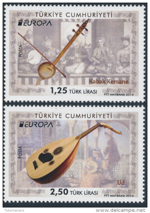 TURKEY/Türkei EUROPA 2014 "National Music Instruments" Set Of 2v** - 2014