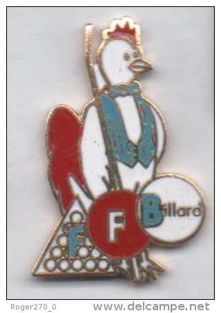 Beau Pin´s En EGF , Billard , FFB , Fédération , Coq - Biljart