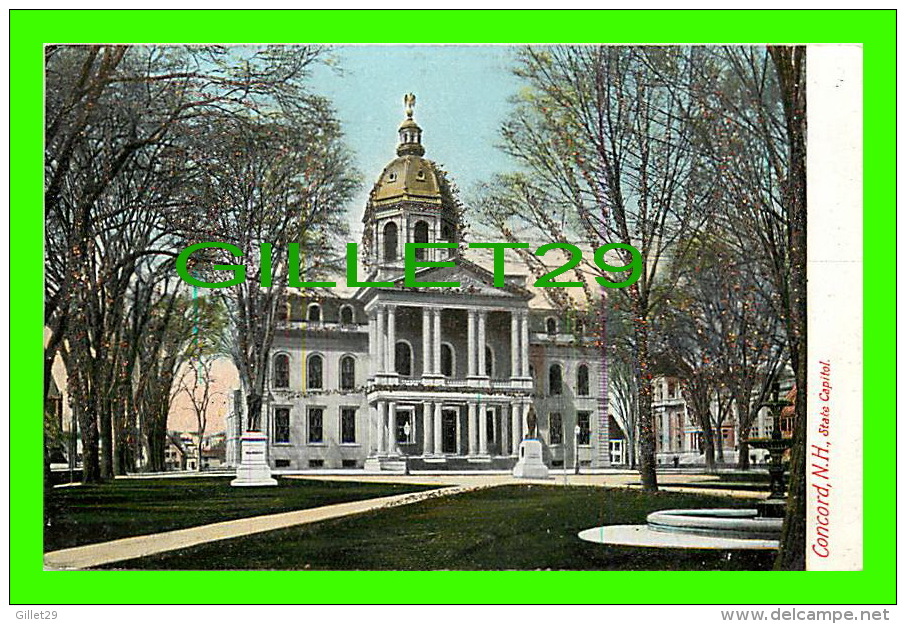 CONCORD, NH - STATE CAPITOL  - SPARKLES - UNDIVIDED BACK - H.C. LEIGHTON CO - - Concord