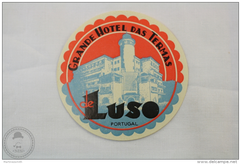 Grande Hotel Das Termas- Luso - Portugal - Original Hotel Luggage Label - Sticker - Hotel Labels