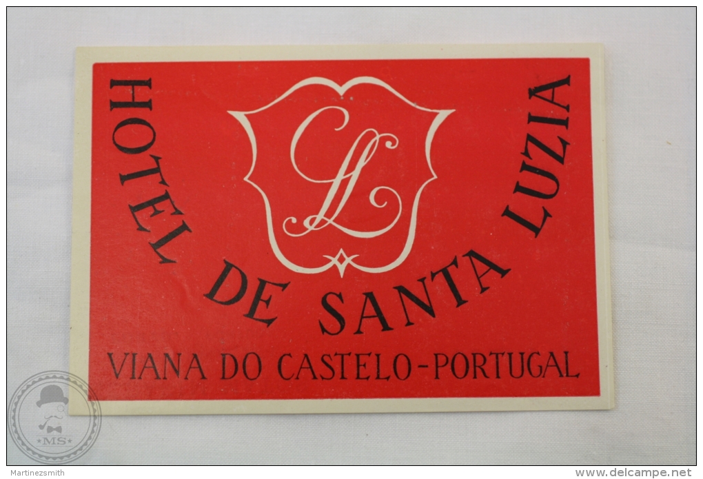 Hotel De Santa Luzia - Viana Do Castelo - Portugal - Original Hotel Luggage Label - Sticker - Hotel Labels