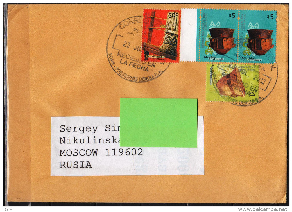 Letter From Argentina  To Russia  In 2012  Artes And Crafts Weaving. Tissue. Pottery. - Textile