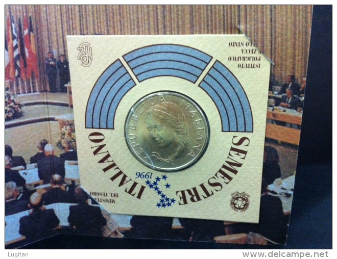 ITALIA - 1996 - 5.000 Lire - Semestre Presidenza Europea  - VERSIONE FDC  - Tiratura 38.230 - Gedenkmünzen
