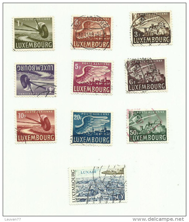 Luxembourg Poste Aérienne N°7 à 15 Et 21 Cote 6.80 Euros - Used Stamps