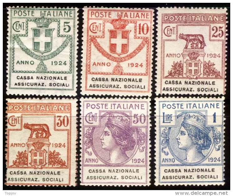 ITALIA  - ITALY - REGNO - PARASTATALI CASSA NAZIONALE ASSICURAZ. SOCIALI  - **MNH - 1924 - Franchise