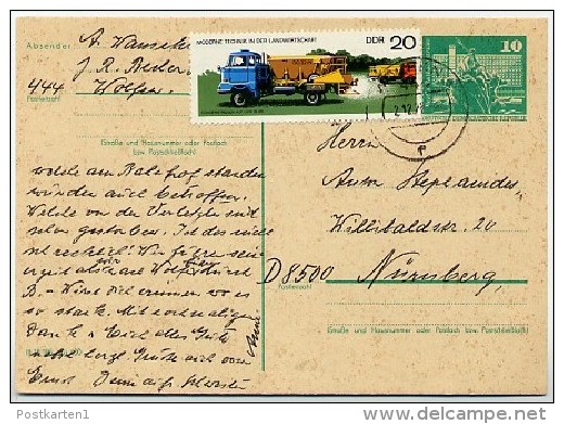 DDR  P79 Postkarte Wolfen - Nürnberg 1977 - Postcards - Used
