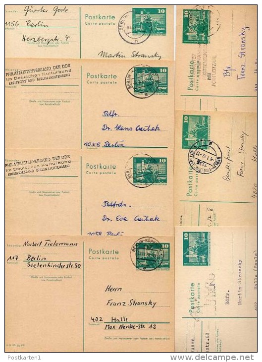 DDR  P79  7 Postkarten PLZ 11 Berlin 1974-82  Kat. 9,80 € - Postkarten - Gebraucht