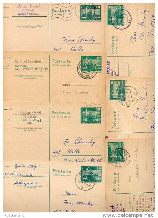 DDR  P79  7 Postkarten PLZ 35-37  1975-83  Kat. 9,80 € - Postcards - Used