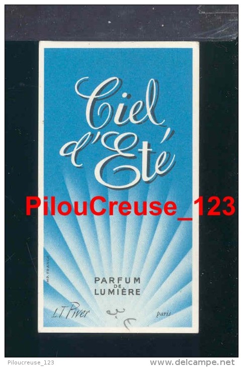 CARTE PARFUMEE - CIEL D'ETE - Parfum De Lumière - LT PIVER - Anciennes (jusque 1960)