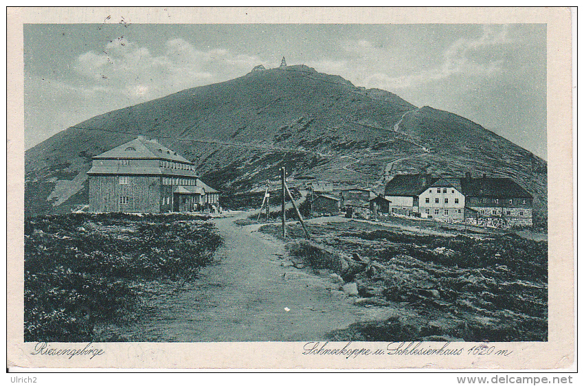 AK Riesengebirge - Schneekoppe Mit Schlesierhaus - 1928 (5245) - Schlesien