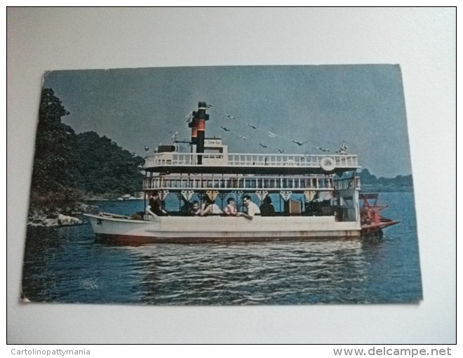 NAVE SHIP ENVIAR The Little Showboat Playland Lake Rye New York  Francobollo Air Mail U.s.a. - Chiatte, Barconi