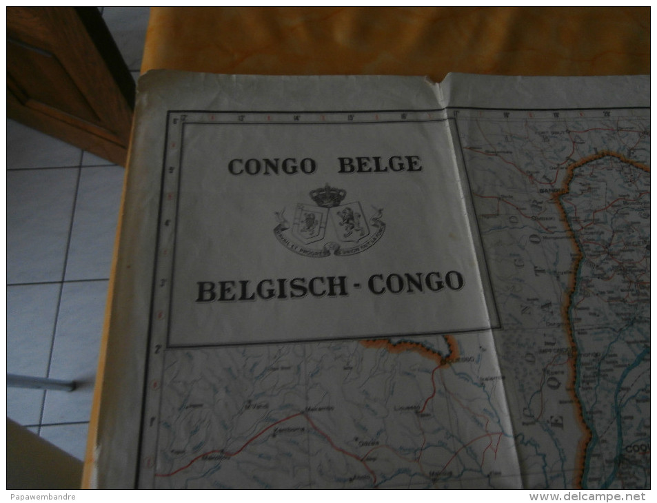 Carte/Kaart : Congo Belge - Belgisch Kongo : 1956 : Min. Colonies/Koloniën - Landkarten
