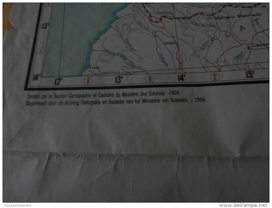 Carte/Kaart : Congo Belge - Belgisch Kongo : 1956 : Min. Colonies/Koloniën - Landkarten