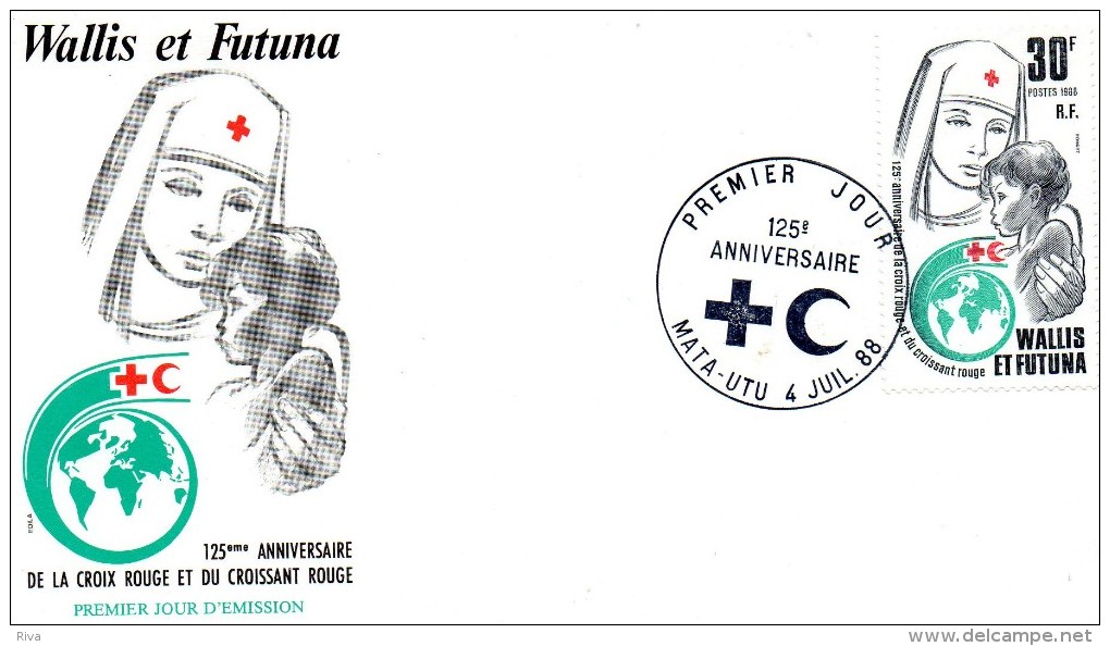 Pli En 1° Jour Du 4 / 7 / 1988 (125° Anniversaire De La Crois Rouge Et Du Croissant Rouge ) - Storia Postale