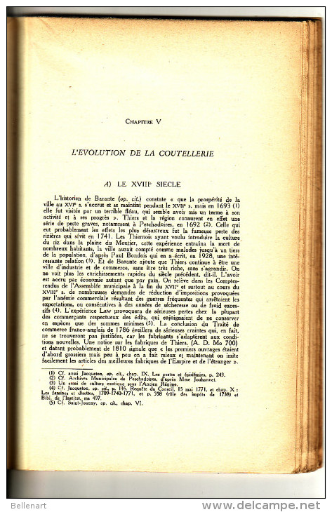 THIERS,les Origines,l'évolution Des Industries, Leur Avenir De Paul Combe- Edit.G.de Bussac- Clermont-Ferrand - 1901-1940