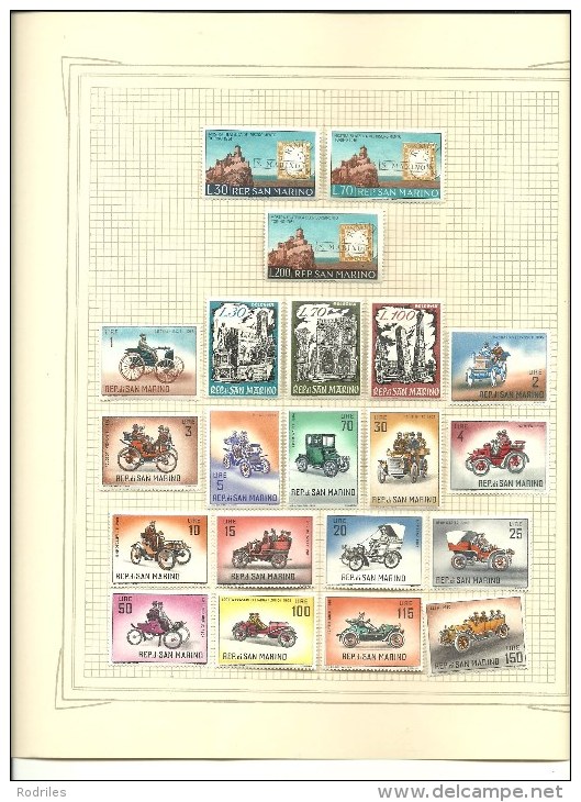 San Marino. Coleción de sellos nuevos y algunos usados con valor de catalogo 1966 Euros