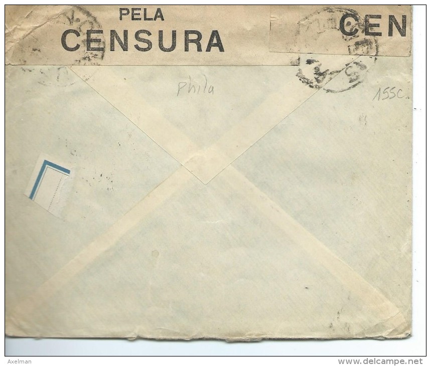 ENVELOPPE: Du Portugal, 1919 Bande Et Cachet De Censure à Destination De Paris - Machines à Affranchir (EMA)