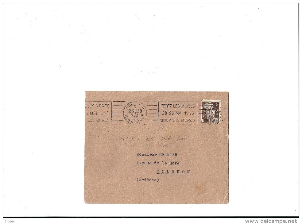 Enveloppe  -  Flamme  Postale  Pour  La  Fète Des  Meres  -   NICE 161 - Muttertag