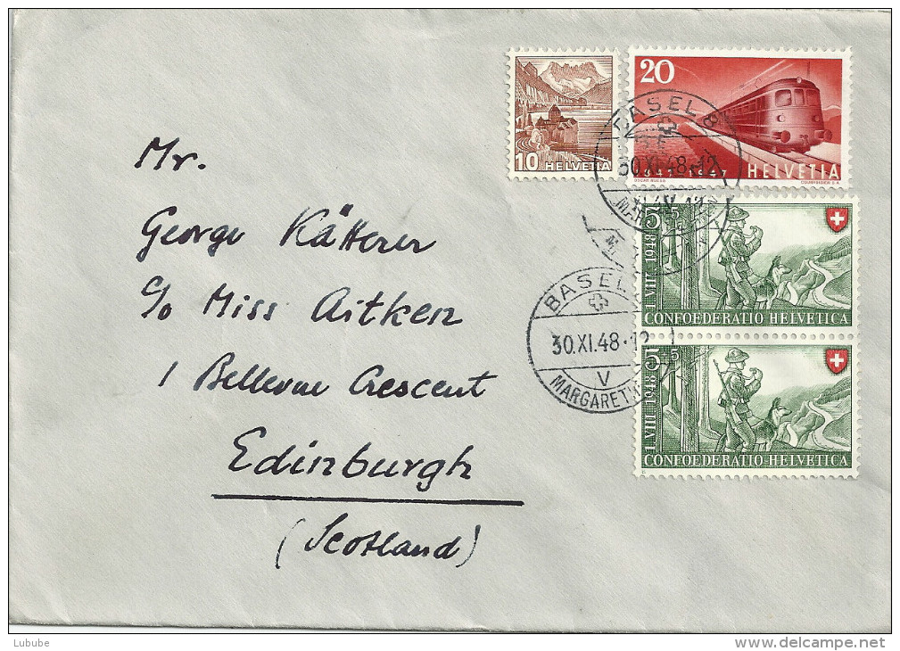 Brief  Basel - Edinburgh           1948 - Cartas & Documentos