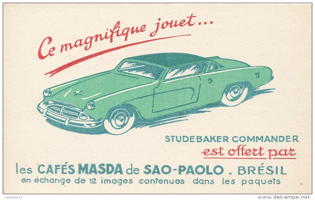 BU 890 / BUVARD   LES CAFES MASDA DE SAO-PAOLO  BRESIL  STUDEBAKER COMMANDER - Coffee & Tea