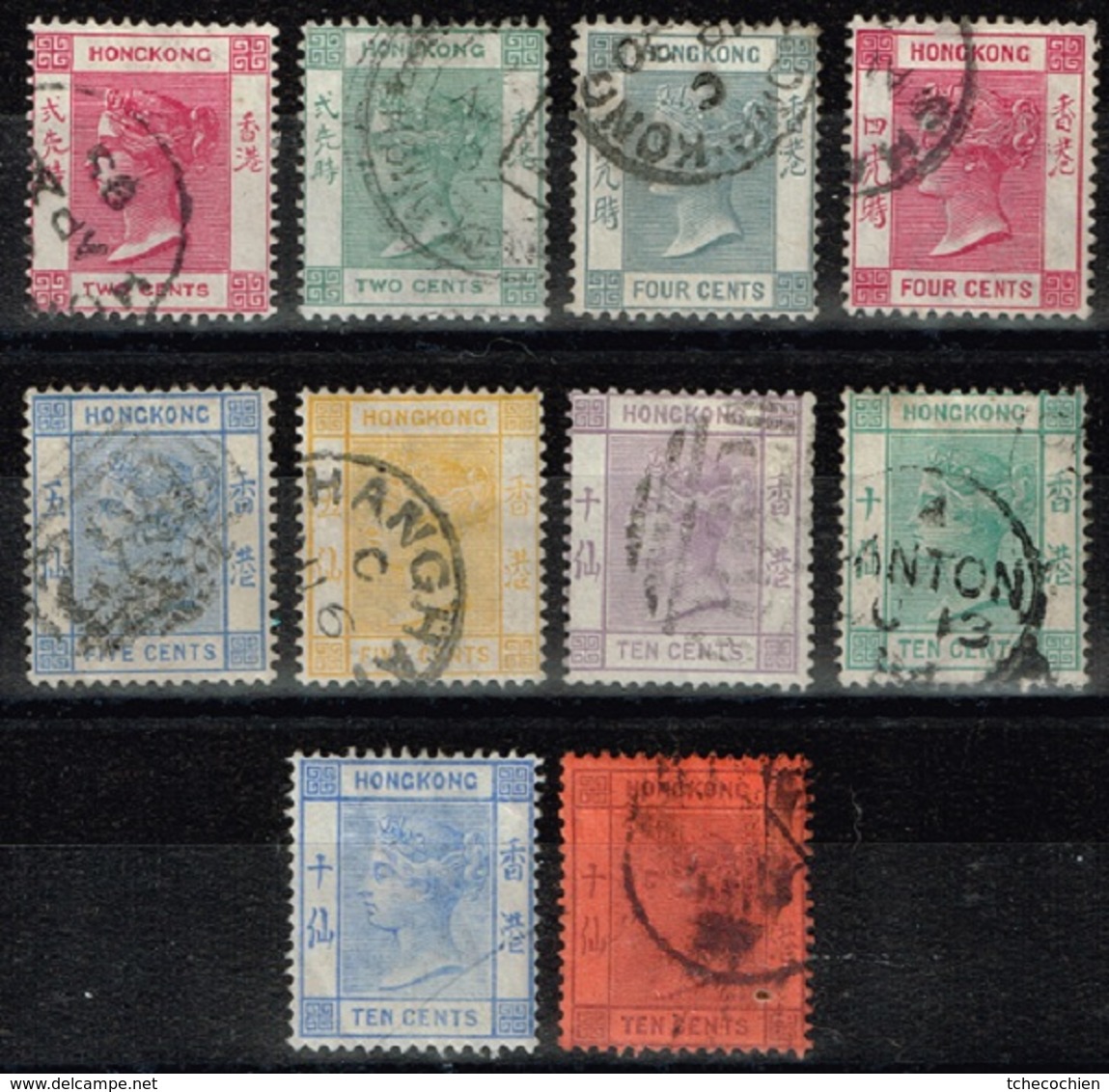 Hong-Kong - 1882 - Y&T N° 33 à 42, Oblitérés - Used Stamps